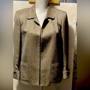 EUC KORET PETITE Sparkling Women’s Washable Light Brown No-button Blazer Sz 12P